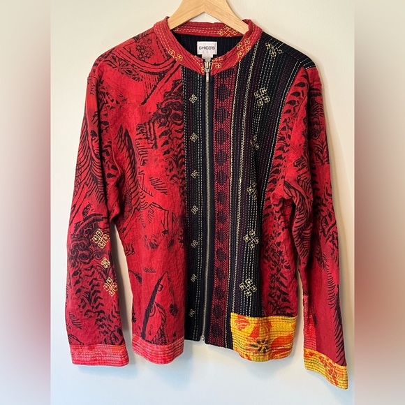 Chicos Embroidered Zippered Jacket - Picture 2 of 10
